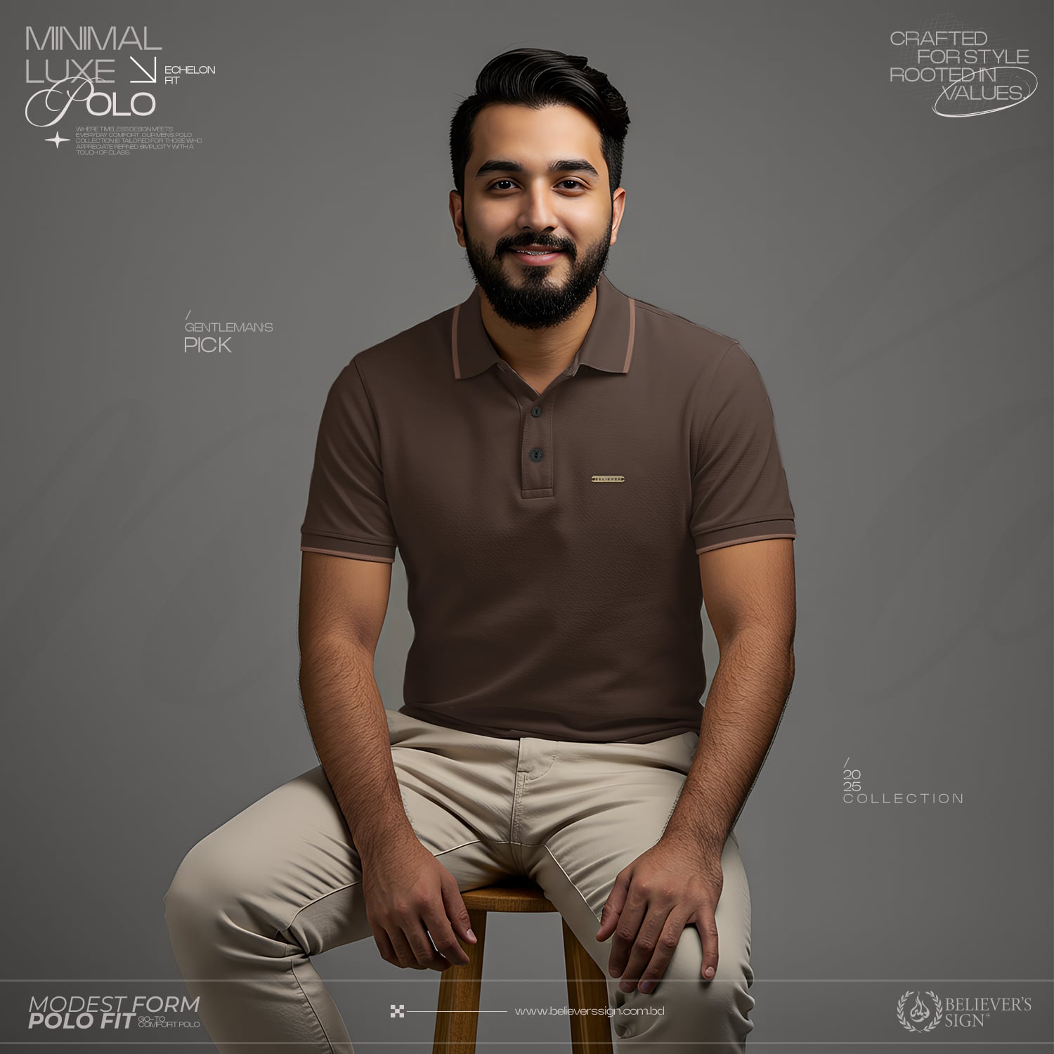 Premium Lacoste Polo Mocha